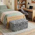 30 Black and White Faux Fur Zebra Storage Ottoman