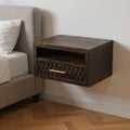 18 Brown Solid Wood One Drawer Floating Nightstand