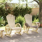 vidaXL Adirondack Patio Chairs Set of 2 - Brown, Solid Fir Wood, Ergonomic Outdoor Seating for Garden, Deck, Poolside - 39" H x 24.8" W, 242.5 lb Capacity