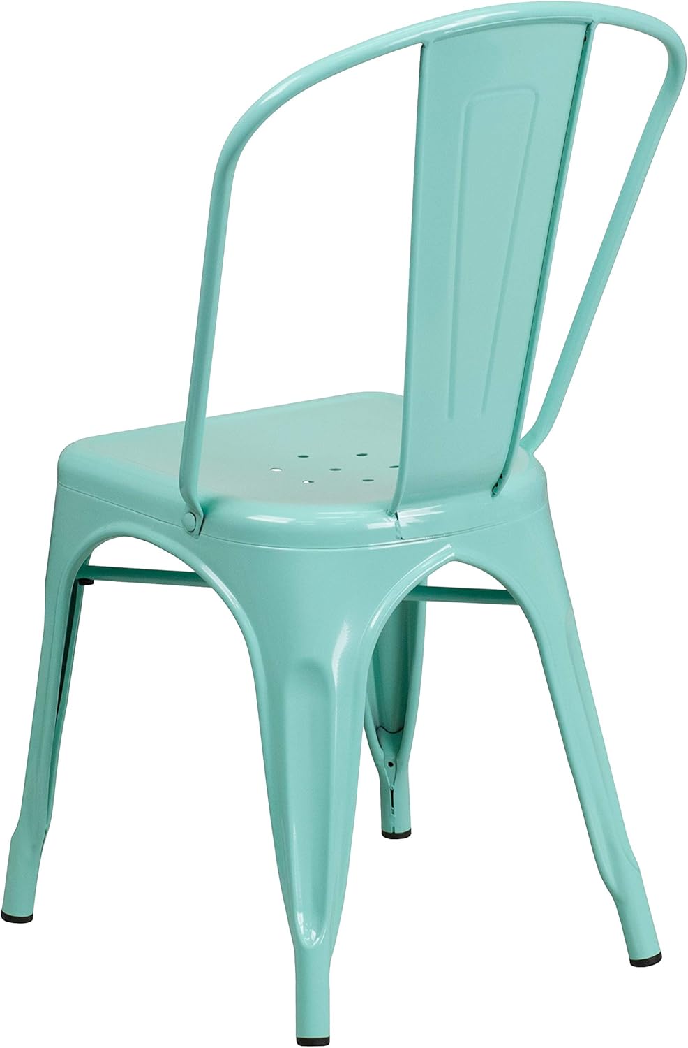 Commercial Grade 31.5 Square Green Metal Indoor-Outdoor Table Set with 4 Stack Chairs