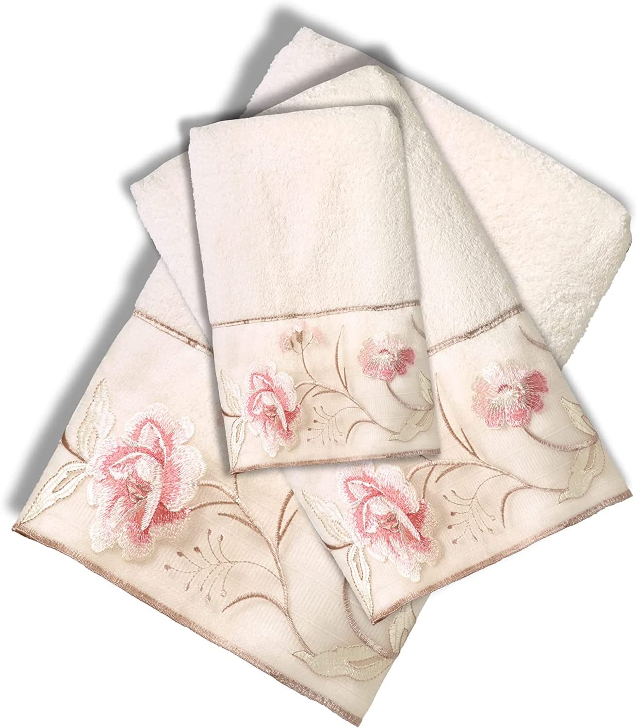Popular Bath Dublin Rose, Towel Set, Beige