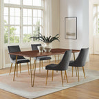 Modway Ardor 74&Quot; Live Edge Acacia Wood Rectangular Dining Table In Gold Walnut