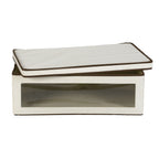 Household Essentials 514 Vision Storage Box - Natural Canvas With Brown Trim - Large
