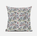 HomeRoots Light Blue Peach 18' Light Green Gray Roses Zippered Suede Throw Pillow