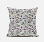 HomeRoots Light Blue Peach 18' Light Green Gray Roses Zippered Suede Throw Pillow