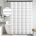 jinchan Black and White Casual Striped Shower Curtain Modern Minimalist Pinstripe Waterproof Fabric Shower Curtains for Bathroom
