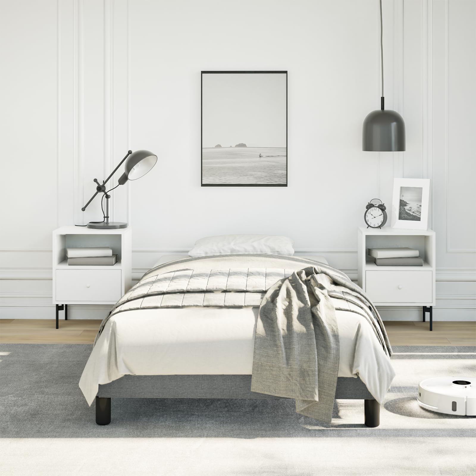 vidaXL Bed Frame Dark Gray 39.4"x79.9" Twin XL Fabric