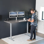 Vivo Electric 71 X 30 Inch Standing Desk Workstation, Memory Controller Height Adjustment, 1B Series, Dark Gray Top Gray Frame, Desk-Kit-1G7G