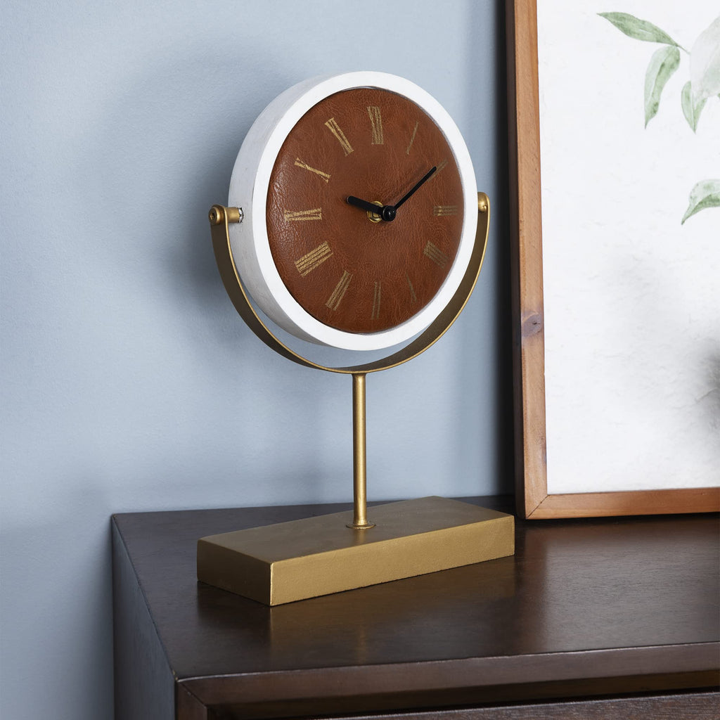 Stratton Home Decor Modern 13" Emmett Table Clock
