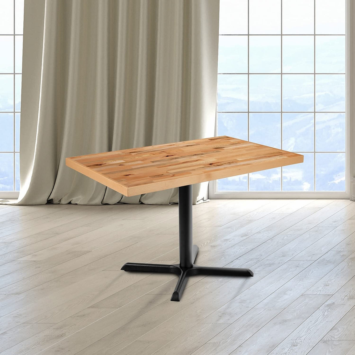 Flash Furniture Mayfair 30" X 48" Rectangle Butcher Block Style Table Top, Natural
