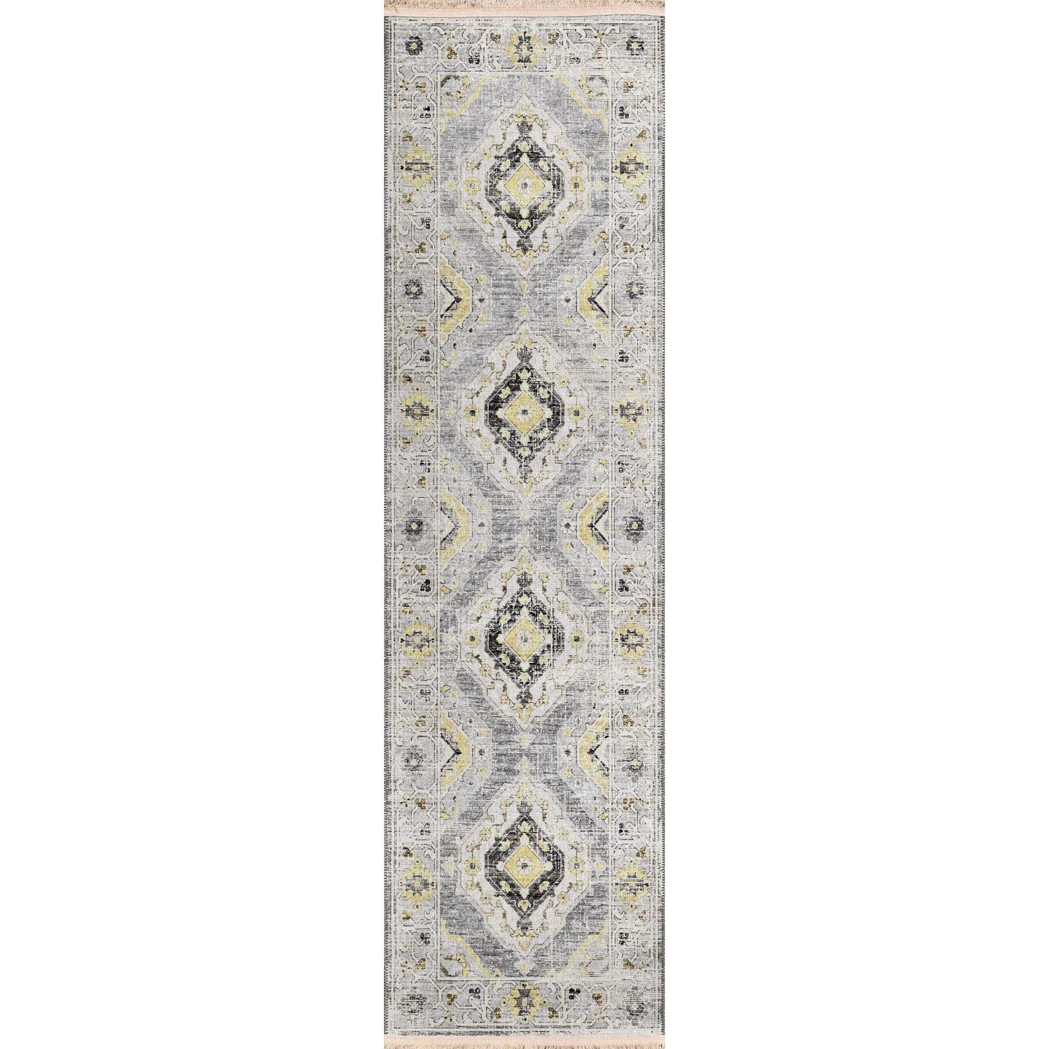 Marbella Mb1 Grey Traditional Rug Runner 2' 3" X 10'