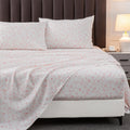 Hyprest Pink Floral Sheets Queen,Deep Pocket Sheets, 1800 Thread Count Pattrn Bed Sheets Soft Breathable Cute Aesthetic Shabby C