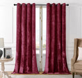 Smiletime Burgundy Red Crushed Velvet Curtains 52X84 Inch Luxurious Thermal Insulated Soundproof Drapes For Living Room Bedroom