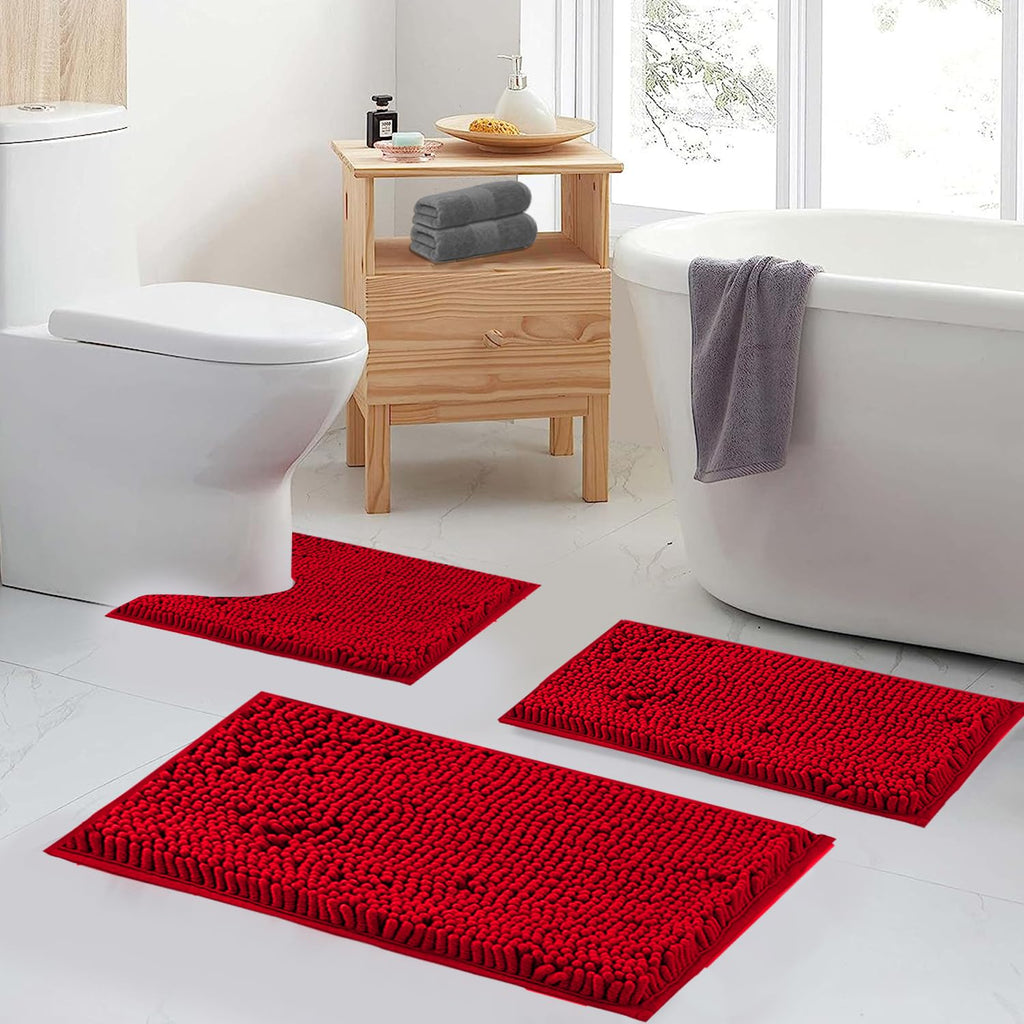 Run Helix Bathroom Rugs Sets 2 Piece, Luxury Shaggy Extra Thick Bathroom Rugs, Plush Non-Slip Mats For Bath Room Floor, Machine