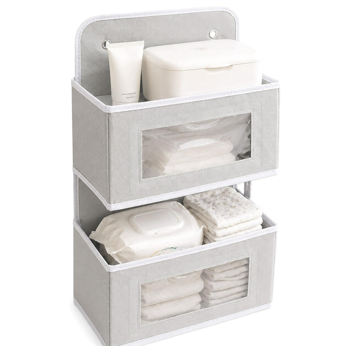 YANQORVELI Hanging Diaper Organizer for Changing Table, Cribs, Baby Nursery Organizers and Storage, Playard or Wall & Nursery Or