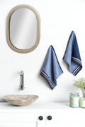 Ddecor  Pack Of 2 Moonlight Blue Cotton Reversible 500Gsm Face Towel, Navy Blue/Steel Blue