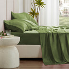 Love'S Cabin Twin Satin Sheets Sets - 3 Piece Sage Silky Satin Bed Sheets Twin With Deep Pockets, Luxury Silk Feel Satin Twin Size Sheet Set Bedding Set (1 Flat Sheet,1 Fitted Sheet,1 Pillow Case)