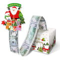 YAOLIGIFT Christmas Money Box for Cash Gift Pull, Surprise Explosion Gift with 60Pcs Transparent Bags for Christmas, DIY Holiday