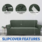 Znsayotx 1 Piece Jacquard Chair Slipcovers For Living Room High Stretch Chair Covers With Arms Anti Slip Pets Friendly Couch Sofa Armchair Cover Furniture Protector (Chair, Dark Coffee)