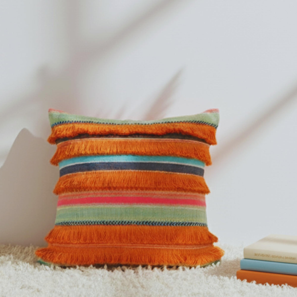 Sleepy Threads Decorative Designer Multicolor Cotton Cushion Cover,Throw With Laces For Sofa, Living Room, Bedroom, Deewan, Couc