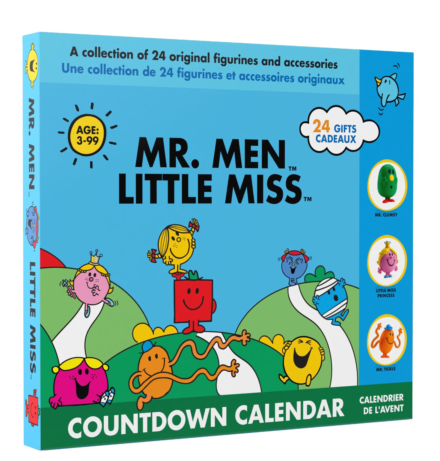 The original Mr. Men & Little Miss Advent Calendar 2024 Collectible Cartoon Toys for Boys and Girls, 12 Figurines + 12 COOL gift