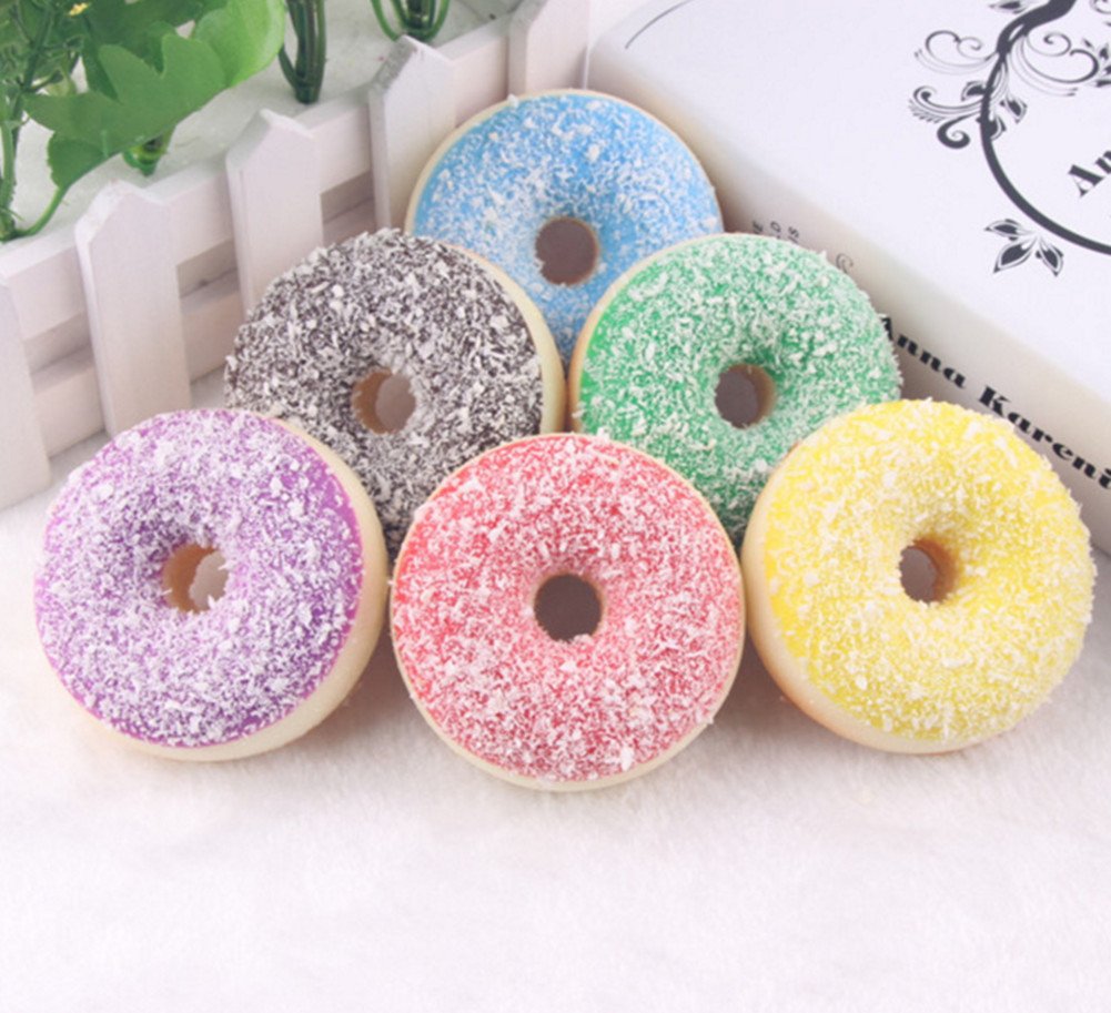 Skyseen 6 Pcs Realistic Artificial Donuts Fake Cake Dessert Model Photography Props Home Decoration