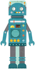 Petit Collage Folding Growth Chart, Blue Robot