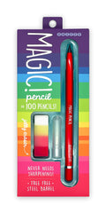 Snifty Magic Pencil - Compressed Graphite Tip Equals 100 Pencils - Red Barrel + Matching Chunky Eraser