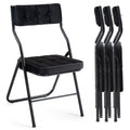 HOMEFUN Padded Folding Chairs 4 Pack - Foldable Dining Chair with Cushion, Portable and Assembled Extra Seat for Guests Kitchen 