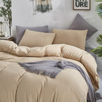Clothknow Champagne Comforter Set King 3Pcs Beige Bedding Comforter Sets Light Brown Comforter King Size Taupe Comforter Soft Li