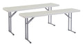 (2 Pack) National Public Seating 18 x 72 Heavy Duty Seminar Folding Table, Speckled Grey