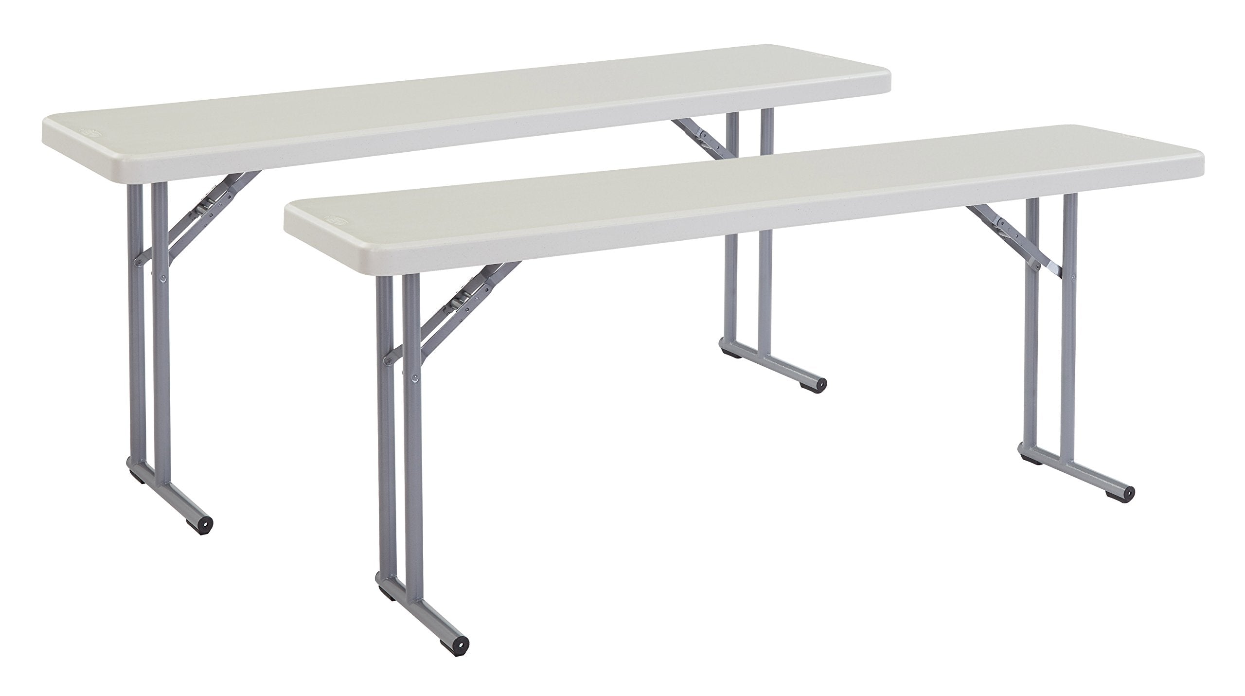 (2 Pack) National Public Seating 18 x 72 Heavy Duty Seminar Folding Table, Speckled Grey