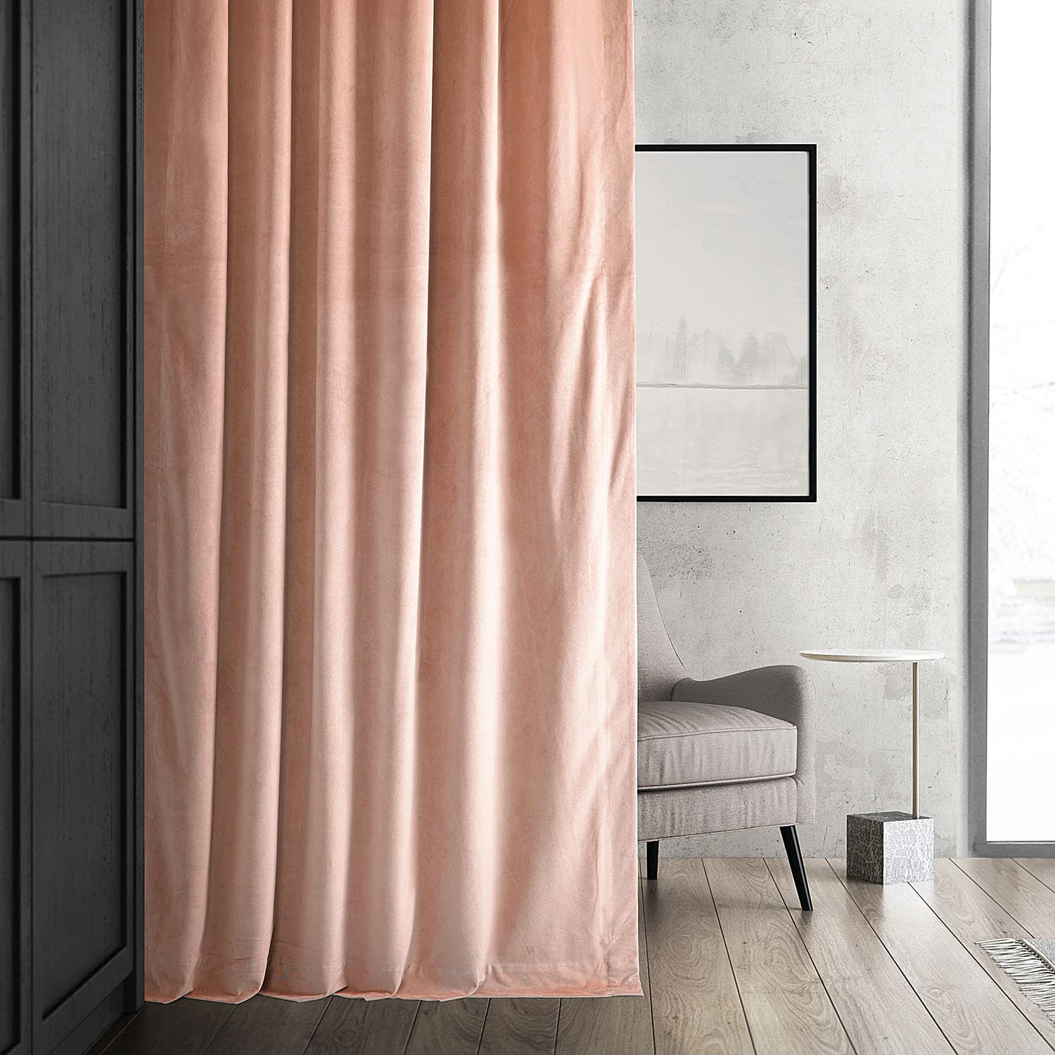 Hpd Half Price Drapes Signature Velvet Thermal Blackout Curtains For Living Room 96 Inch Long (1 Panel) Rod Pocket Insulated Blackout Curtains For Bedroom Window Curtains, 50W X 96L, Rosey Dawn