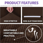 Znsayotx Super Stretch Couch Cover Love Seat Sofa Covers For Living Room Dogs Pet Friendly Furniture Protector Spandex Loveseat Slipcovers With Anti Slip Foam Sticks (Coffee, Loveseat)