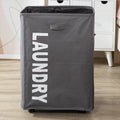 HOKIPO Laundry Basket Bag with Wheels Hamper, Grey (AR4858GRY)
