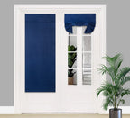 Pi Blackout French Door Curtain 2 Panels,Privacy Thermal Insulated Tie Up Door Window Curtain For Glass Door/Front Door/Sliding Door/Patio Door (W30Xl68,Navy)