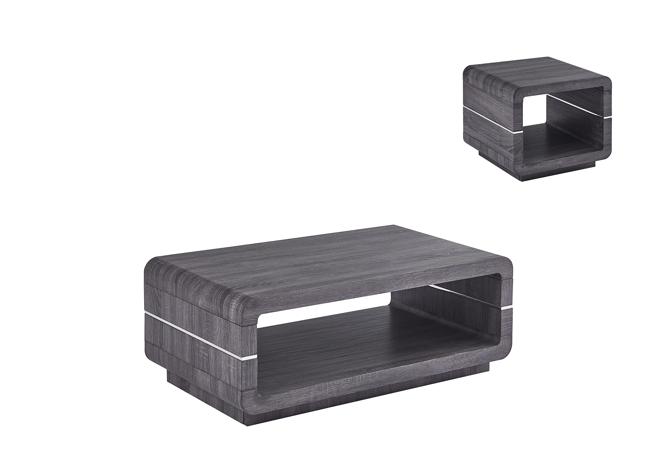 Best Quality Furniture Ct46-47 Coffee Table Set, Walnut