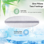 Meoflaw Cooling Pillows Queen Size Set Of 2,Shredded Memory Foam Bed Pillows For Sleeping,Queen Pillows For Back & Side Sleepers,Adjustable 2 Pillows Queen Size With Washable Cover