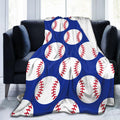 Baseball Navy Blue Sport Ball Throw Blanket Soft Bed Bedding Warm Cozy Plush Flannel Fleece Blankets Gifts For Kids Boys Teens M