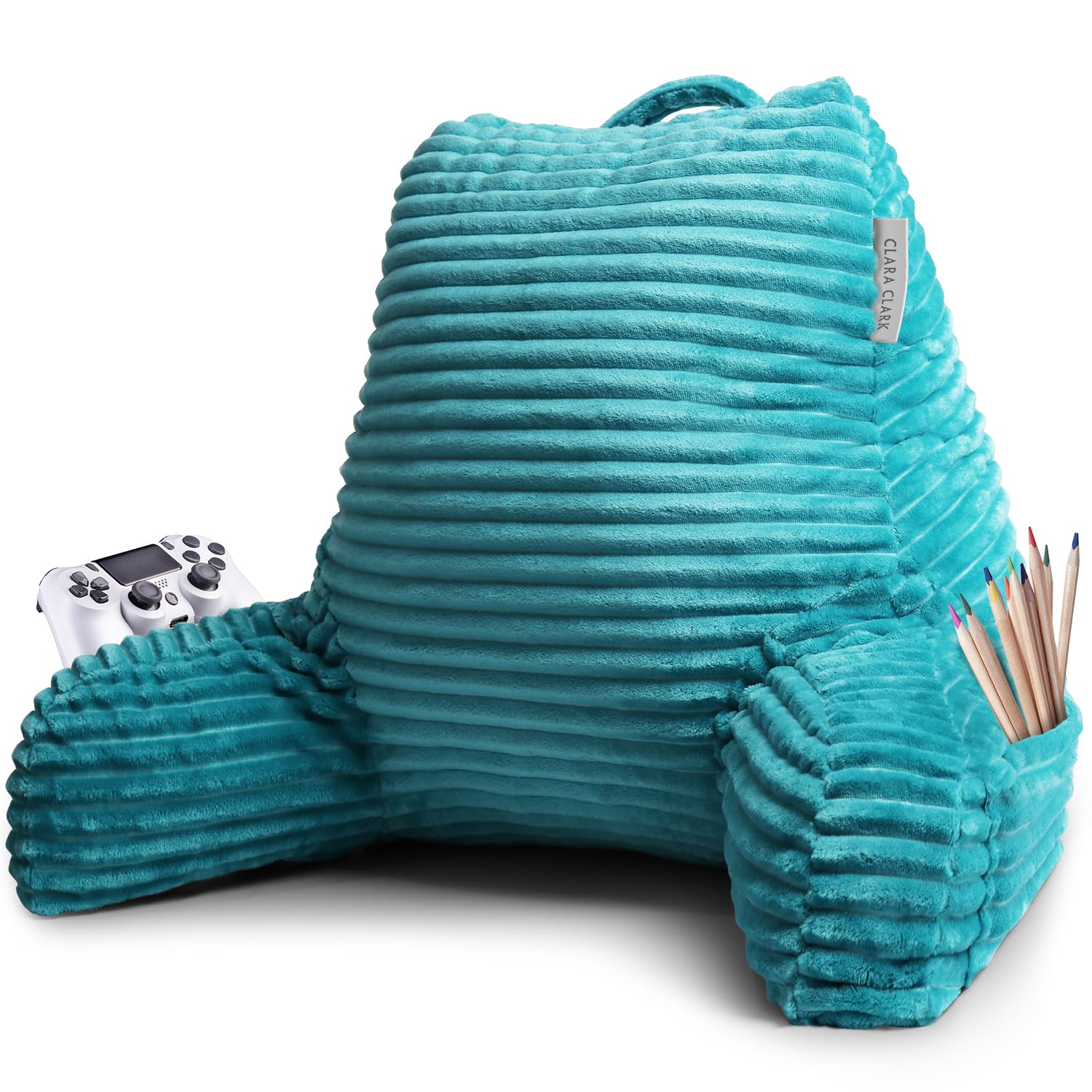 Clara Clark Reading Pillow For Bed Adult - Back Pillow For Sitting In Bed, Standard Plush Bed Pillows For Sitting Up In Bed, Shr