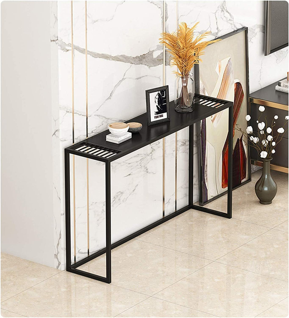 New Mark Impex Living Room Decoration Console Table, Home Kitchen Bar Table, Coffee Shop, Hotel, Coffee Table, Rectangle, Marble