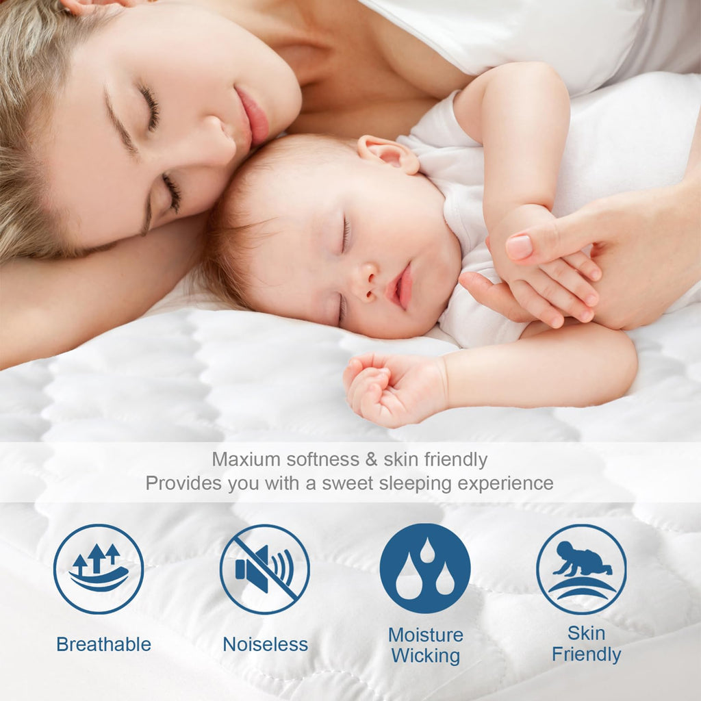 2 Pack King Mattres Protector Pad Waterproof Quilted, Breathable & Cooling King Size Mattress Cover Protector Fitted With Deep P