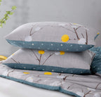 Sleepbella Comforter Twin Size, 600 Thread Count Cotton Grey Branch With Yellow Turquoise Polka Dot Pattern Green Reversible Com