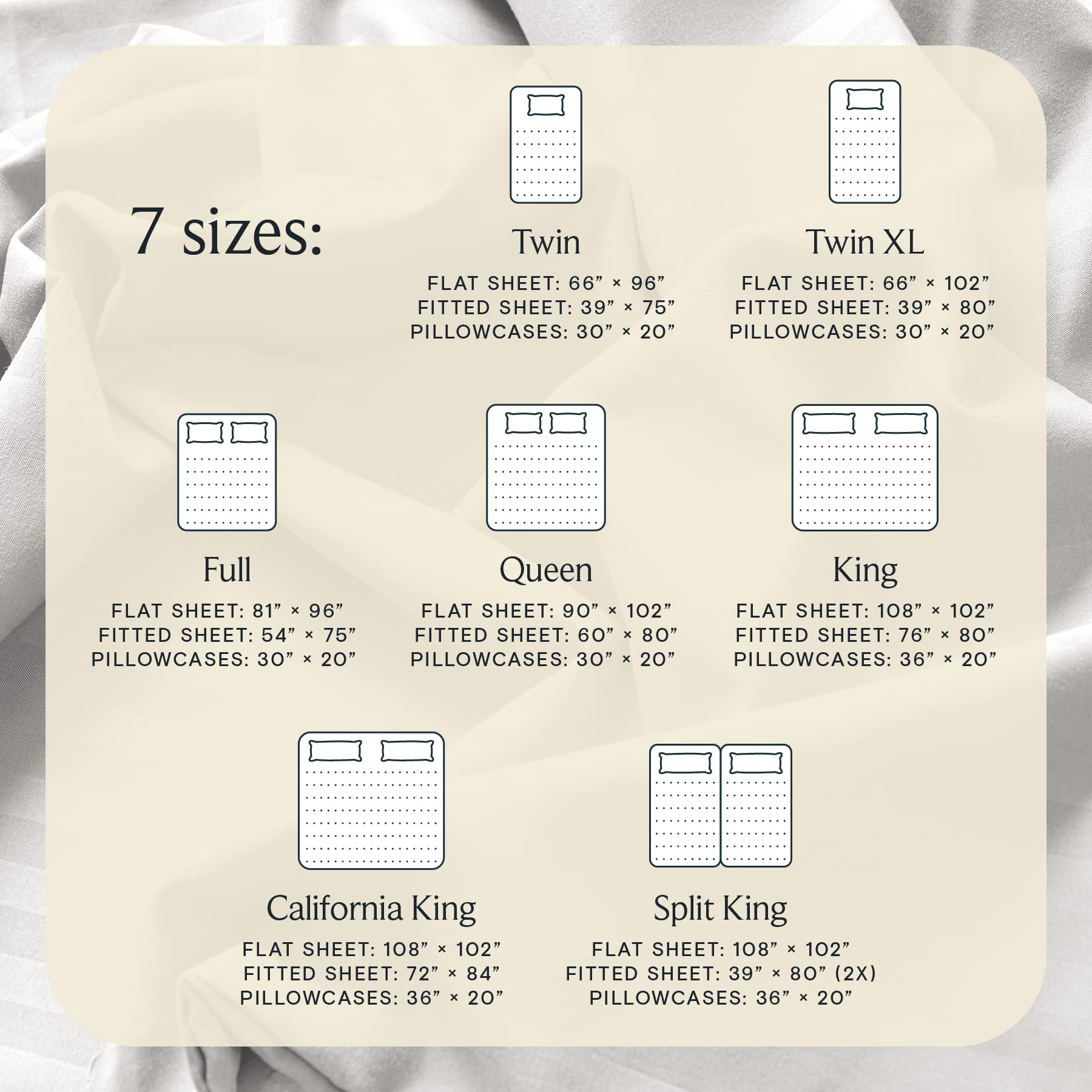 Luxclub 7 Pc Split King Sheet Set, Breathable Luxury Bed Sheets, Deep Pockets 18'' Eco Friendly Wrinkle Free Cooling Sheets Mach