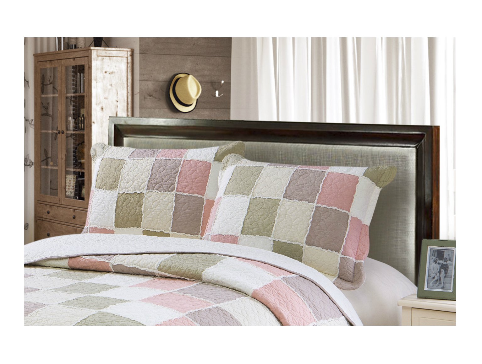 Daloyi Patchwork Sham - Vintage Squares - Full/Queen