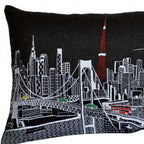 HomeRoots Grey 24' Black Tokyo Nighttime Skyline Lumbar Decorative Pillow