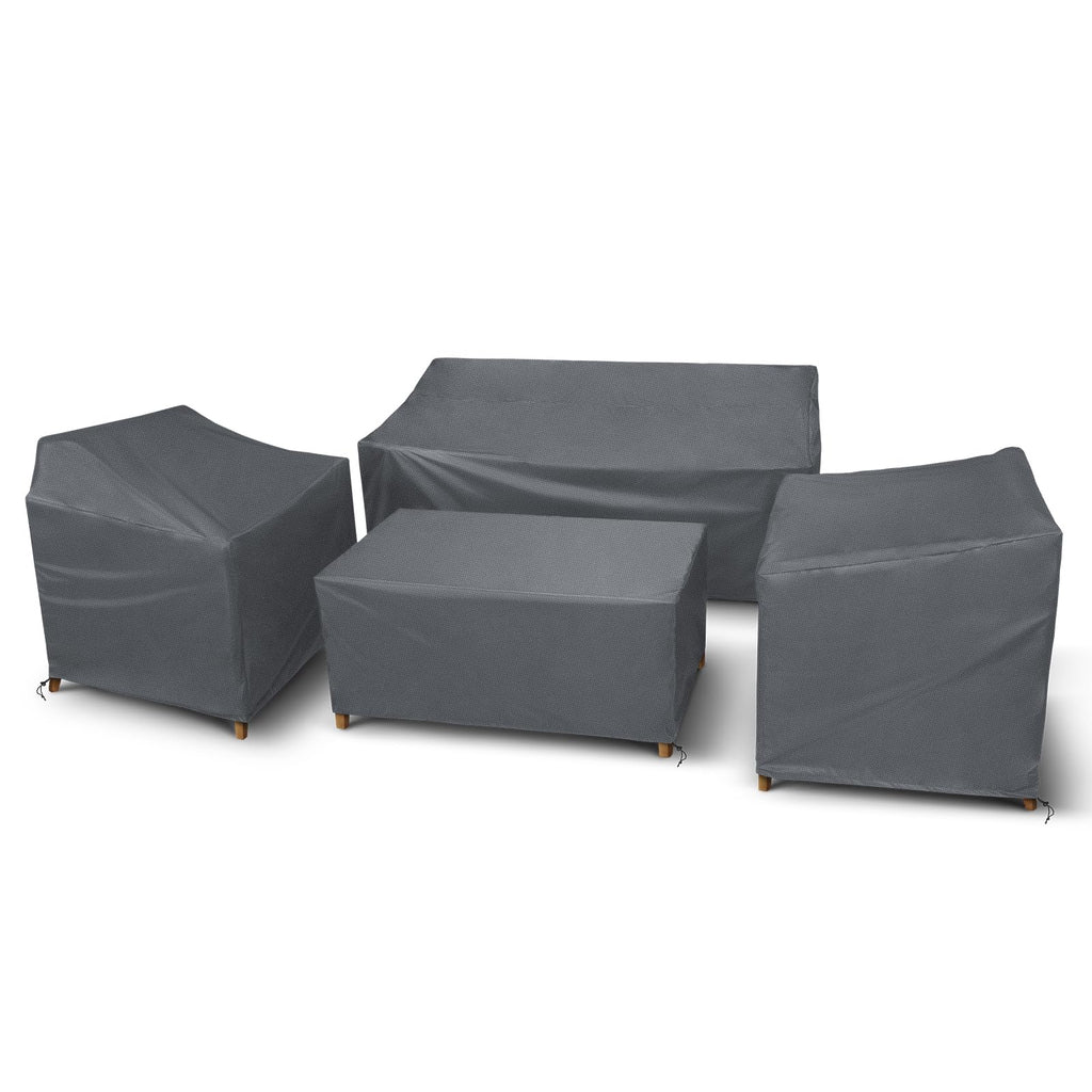 Startwo Patio Furniture Covers, 4 Piece Heavy Duty Waterproof Outdoor Furniture Cover With Windproof Buckle Strap, For Lawn Rattan Wicker Couch Chair Set, Grey