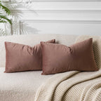 Juspurbet 12X20 Jam Lumbar Velvet Throw Pillow Cover Set Of 2,Decorative Soft Solid Cushion Cases For Couch Sofa Bed