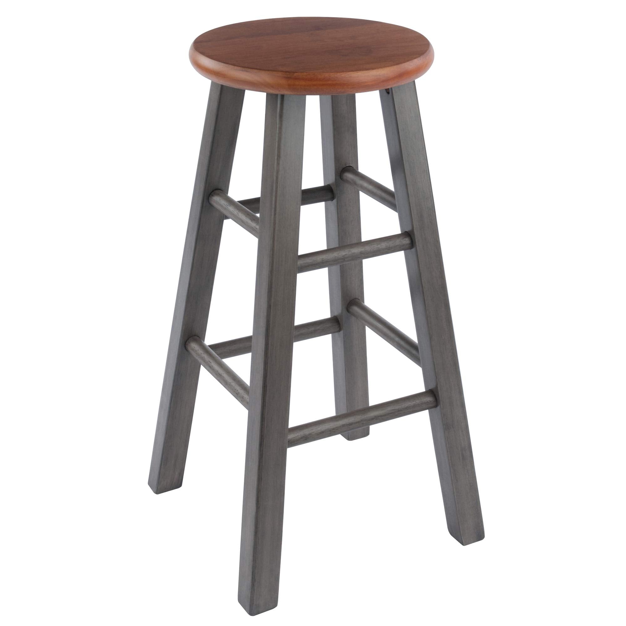 Winsome Wood Ivy Counter Stool, Rustic Gray and Teak, 24
