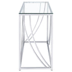Coaster Home Furnishings Lille Glass Top Rectangular Sofa Table Accents Chrome